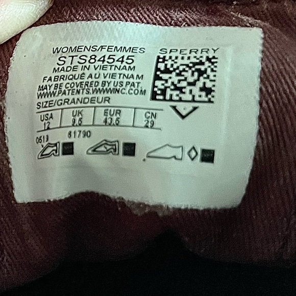 Sperry Crest Red Maroon Burgundy Sparkle Vibe Sneaker Womens 12 Y2K RARE Unisex - Picture 10 of 11
